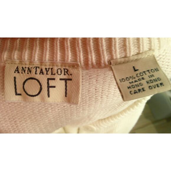 Ann Taylor Vintage Women's Large White Button-down Sweater Cardigan with Argyle - Picture 6 of 7